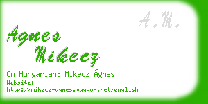 agnes mikecz business card